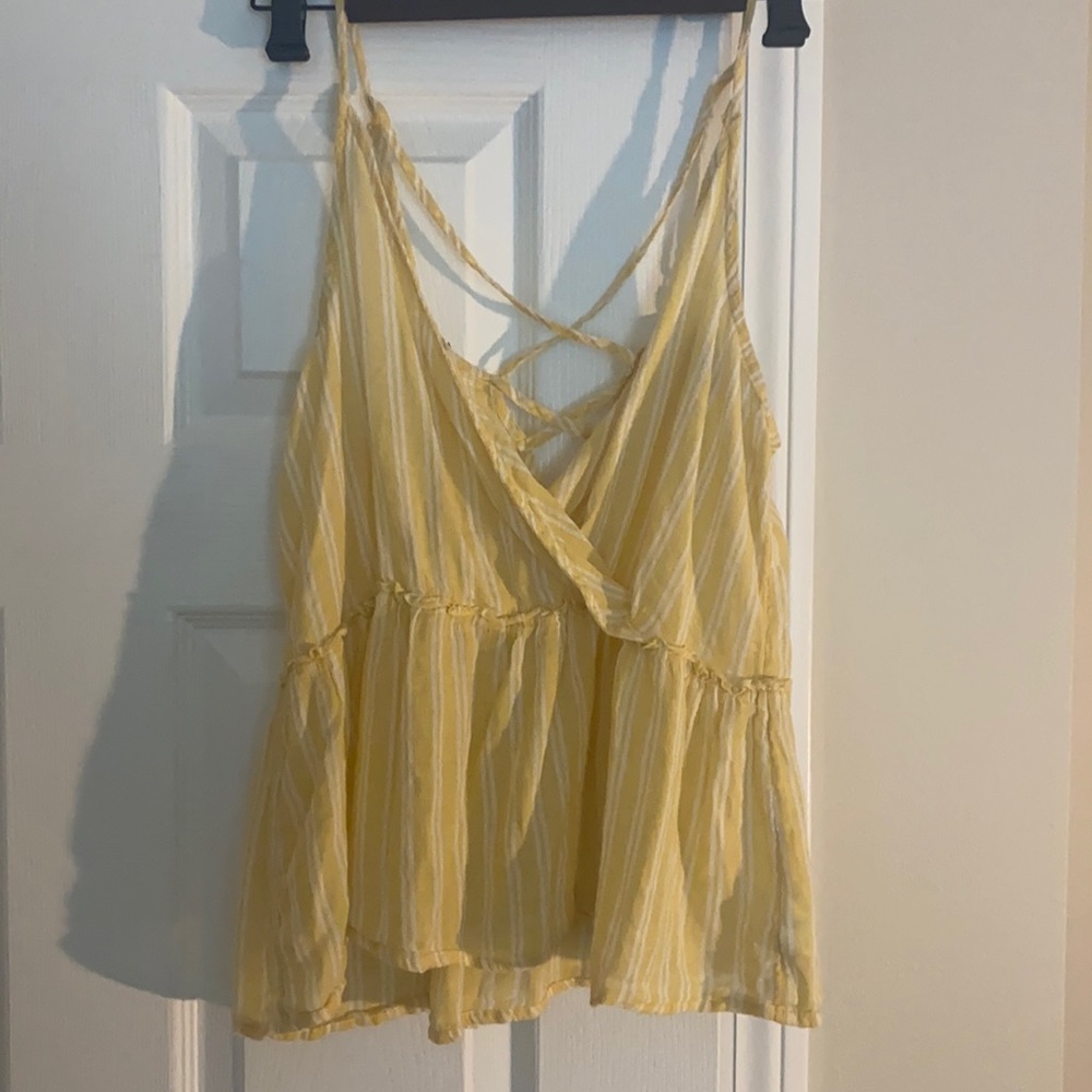 Yellow Striped Women’s Top (American Eagle)